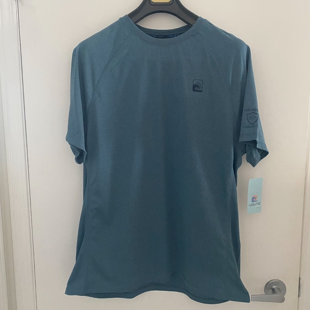 Laguna Blue Mens SunShield Heathered RashGuard 50+ UV Protection T-Shirt XL -NEW